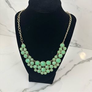 Vintage light green statement bib necklace
